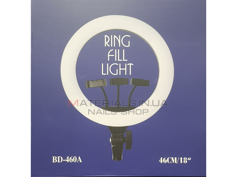 Кольцевая LED лампа BD-460A, 46см (пульт, штатив 2м)