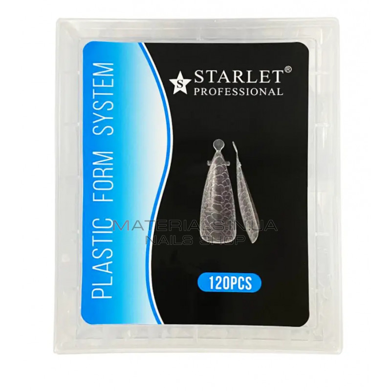 Верхні форми для нарощування нігтів Starlet Professional,120 шт( мигдаль, довгі) зі зміїним принт Верхні форми для нарощування нігтів Starlet Professional,120 шт( мигдаль, довгі) зі зміїним принт