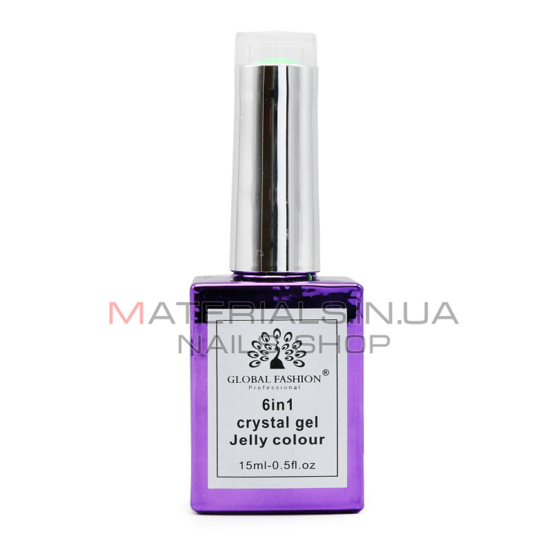 Гель для нарощування 6 in 1 crystal gel jelly colour, 15 мл, 6601