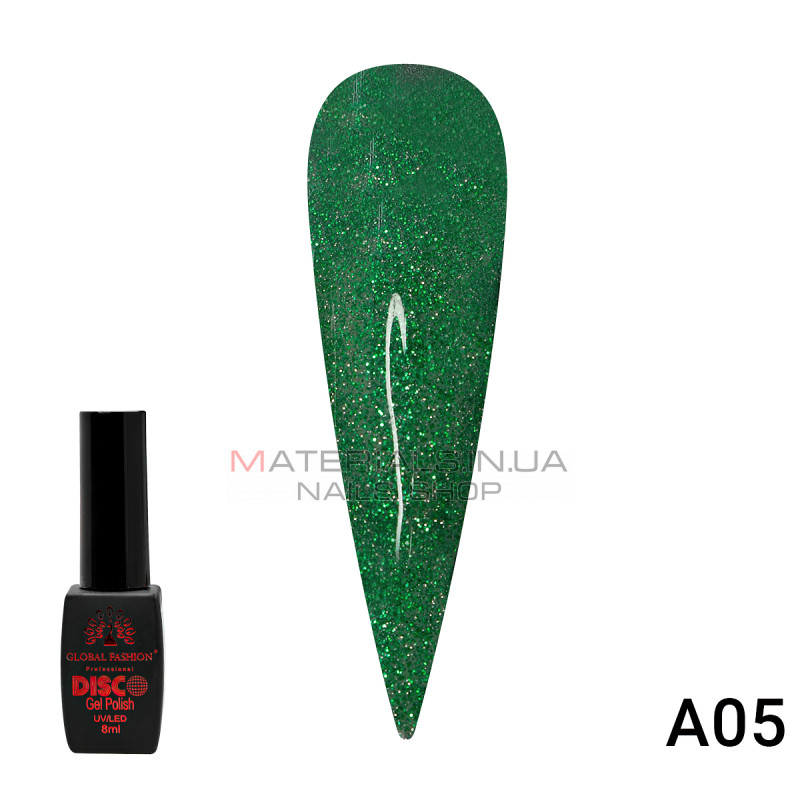 Гель лак Disco Gel Polish, Global Fashion, світловідбивний, 8 мл A05