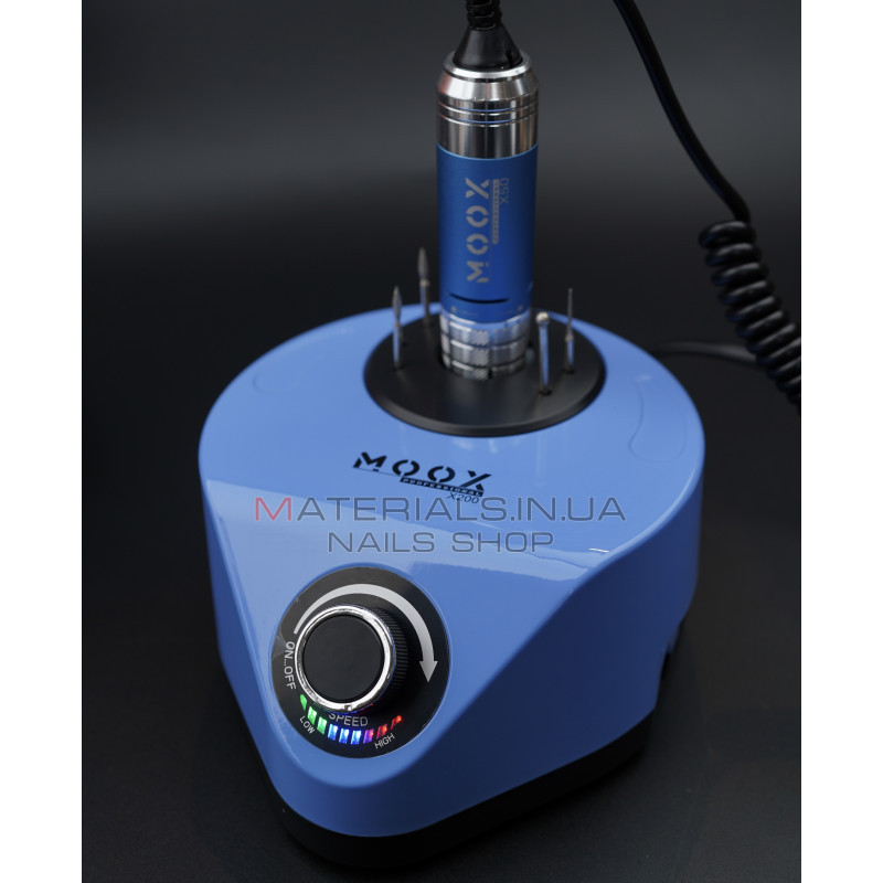 Фрезер Мокс X200 (Sky blue) на 50 000 об/хв. та 70W. для манікюру та педикюру Фрезер Мокс X200 (Sky blue) на 50 000 об/хв. та 70W. для манікюру та педикюру
