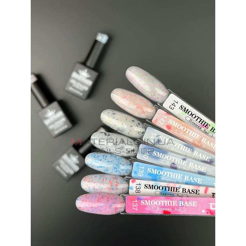 Базовое покрытие Smoothie Base 140 Дизайнер (9 мл.) - с мелкими кусочками фольги