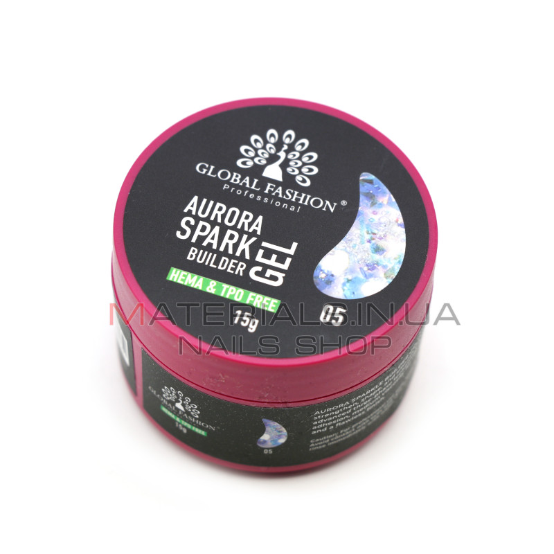 Гель для моделювання нігтів 15 г, Aurora Spark Builder gel 05