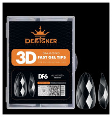 Diamond Fast Gel Tips (DF6 Almond medium) - гелеві типси Дизайнер 120 шт/уп