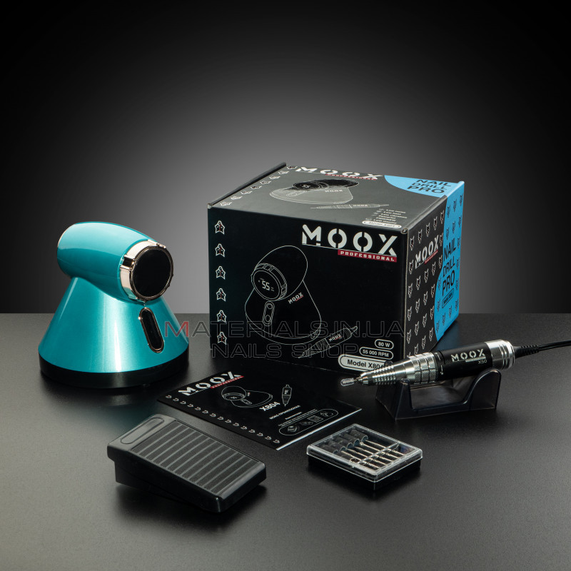 Фрезер Мокс X804 (Бирюзовый) на 55 000 об./мин. и 80W. для маникюра и педикюра Фрезер Мокс X804 (Бирюзовый) на 55 000 об./мин. и 80W. для маникюра и педикюра