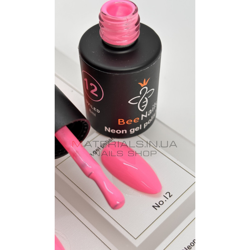 Гель-лак неоновый для ногтей Bee Nails neon gel polish, №12