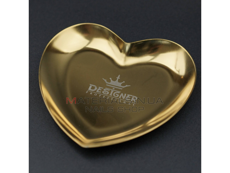 Металлический лоток для инструментов (Золото) 9,3х9,3см. "Сердце" Дизайнер - Н