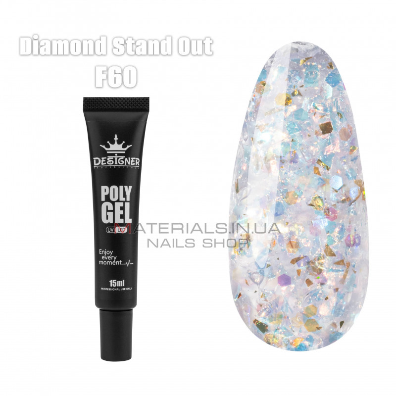 Полігель (15 мл.) Дизайнер F60 Diamond Stand Out Полігель (15 мл.) Дизайнер F60 Diamond Stand Out