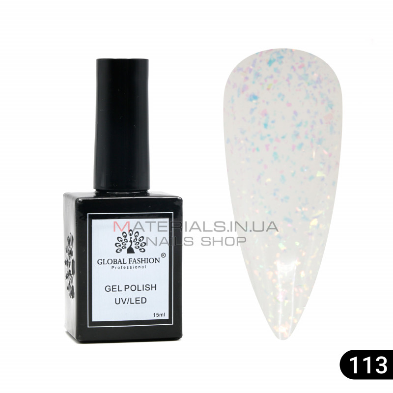 Гель лак Global Fashion, Gel polish 15 ml, 113