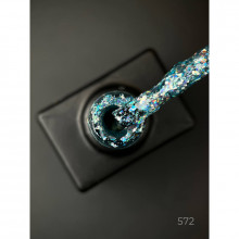 Гель лак Clow Glitter 572 Дизайнер (9мл.) - с хлопьями хамелеон разных размеров и глиттером