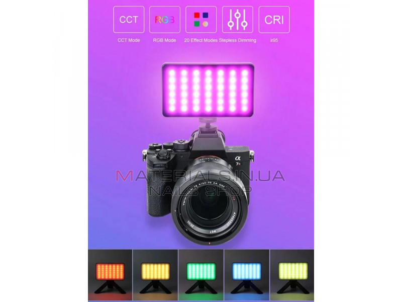 Селфи вспышка ADDWING VL-1158 RGB 8W 2700-6500K/ 2000MA Селфи вспышка ADDWING VL-1158 RGB 8W 2700-6500K/ 2000MA