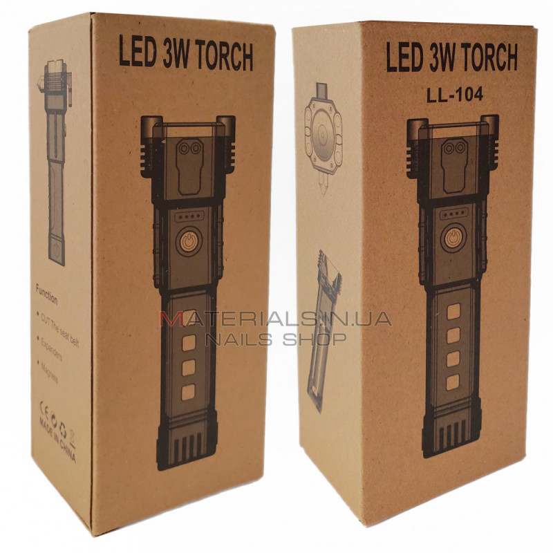 Фонарь ручной Аккумуляторный LED LL-104 XPE LED COB с стеклобоем Фонарь ручной Аккумуляторный LED LL-104 XPE LED COB с стеклобоем