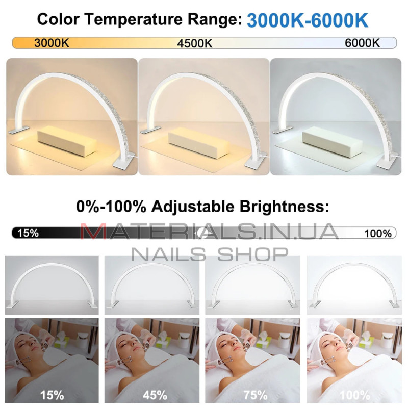 Безтіньова LED-лампа F-623, 25 Вт, 54 × 28 см — Black