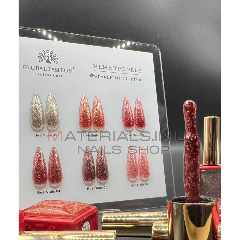 Гель лак, Global Fashion, Starlight Glitter gel polish, 03