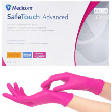 Нитриловые перчатки без пудры magenta Medicom (XS) 100шт