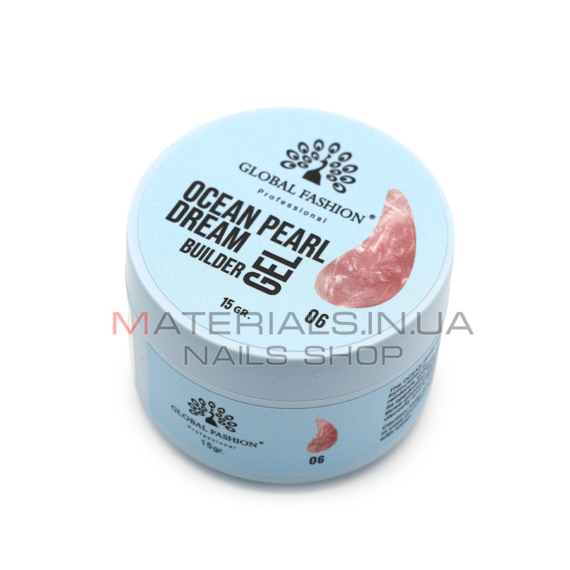 Гель для моделювання нігтів 15 г, Ocean Pearl Dream Builder Gel 06