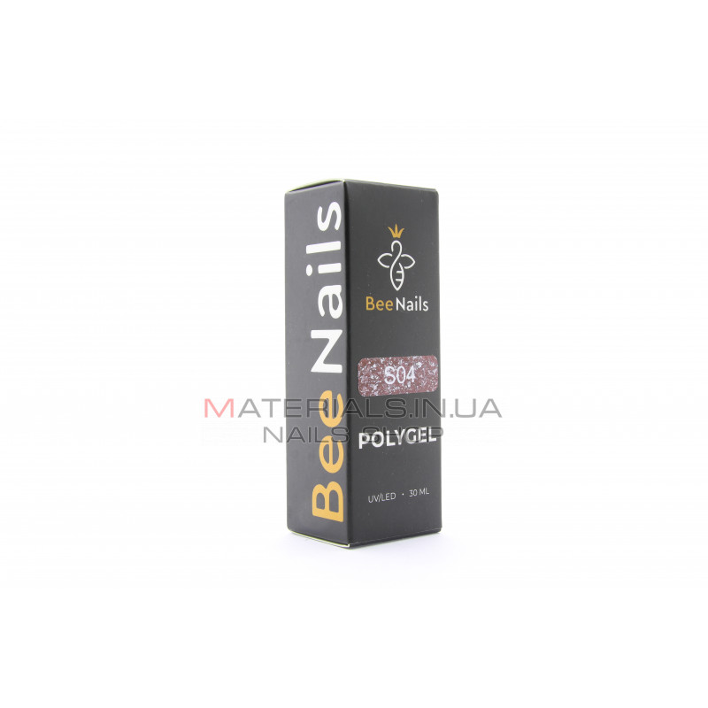 Poly-gel Bee Nails з глітером #S04, 30г Poly-gel Bee Nails з глітером #S04, 30г