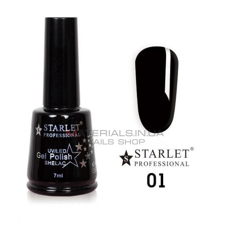 Гель-лак Starlet Professional №01, "Чорний агат "