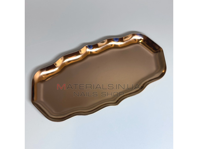 Лоток для інструментів металевий, 218х110х10 мм, фігурний, колір бронза