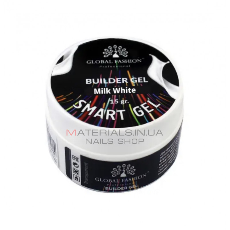 Молочный гель для моделирования ногтей, двухфазный, Smart Gel 15 г Молочный гель для моделирования ногтей, двухфазный, Smart Gel 15 г