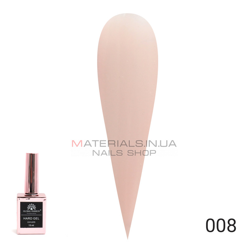 Твердий гель (Hard Gel) 15 мл Global Fashion, 08 Твердий гель (Hard Gel) 15 мл Global Fashion, 08