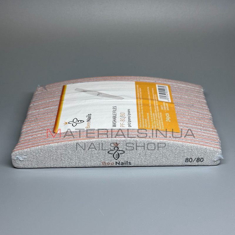 Упаковка пилок Bee Nails - серая, лодочка 80/80 грит (24шт)