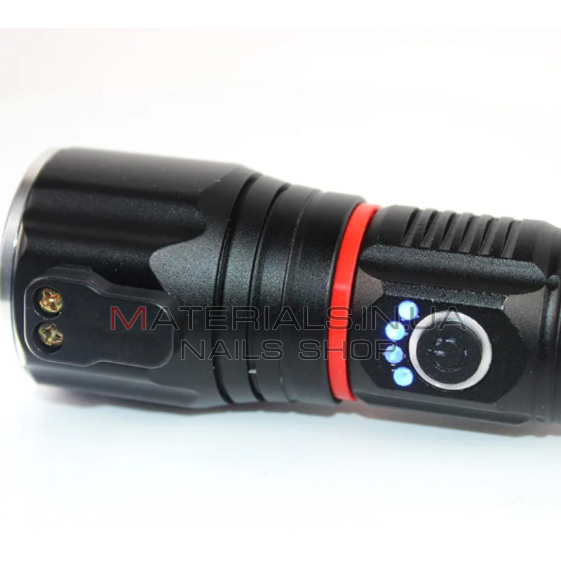Акумуляторний ручний ліхтар SY-2008, USB, ZOOM, склобій, магніт