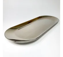 Лоток металлический для инструментов плоский (23х9 см), silver