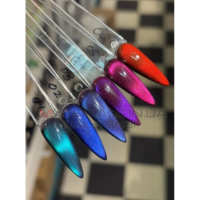 Гель лак кошачий глаз Neon Party Cat Eye Global Fashion, 8мл, 001
