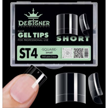 Short fast gel tips (ST4 Square small) - Гелеві тіпси Дизайнер, 120 шт/уп