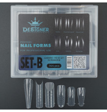 Polygel Nail Forms SET-B, 144 шт. (6 форм) - Верхние формы Дизайнер