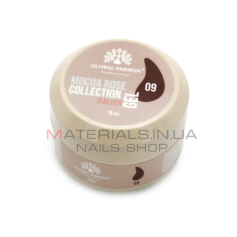 Гель для моделювання нігтів 15 гр, Mocha Rose Builder Gel 09