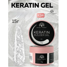 Keratin builder gel, K34, Global Fashion, 15 г