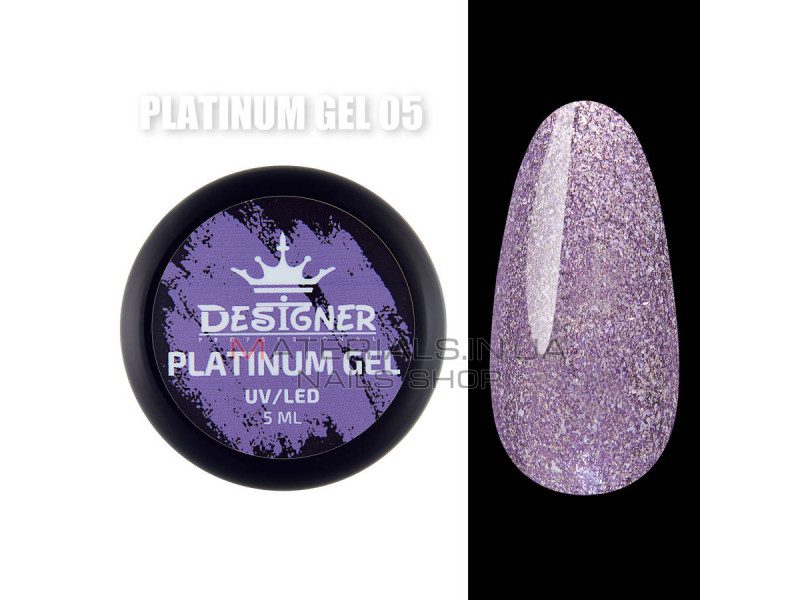 Platinum Gel Гель - платинум Designer Professional с шиммером, 5 мл. №05