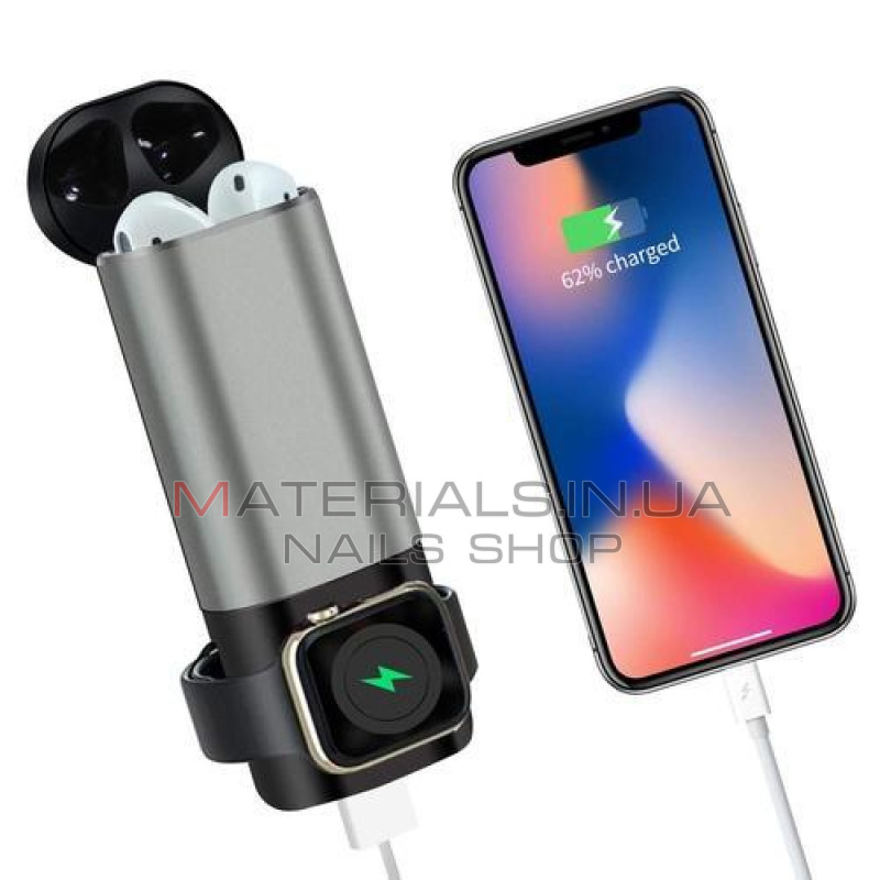 Power Bank, 5200 мА·год, бездротове заряджання, 3-в-1