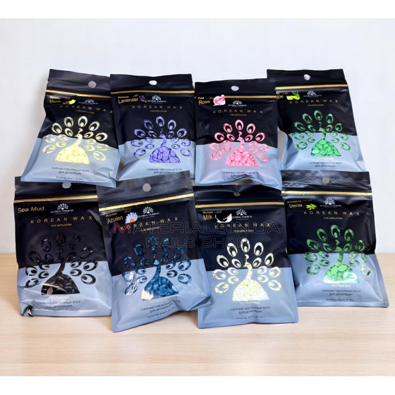 Гарячий плівковий віск Global Fashion Korean Wax, Троянда,100 г Гарячий плівковий віск Global Fashion Korean Wax, Троянда,100 г