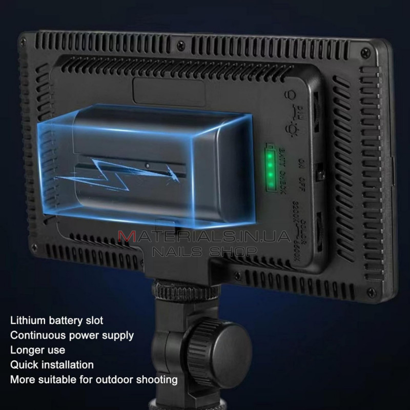 Лампа видеосвет LED - 416 30W battery( 2400mAh) + charger 17x 9cm Лампа видеосвет LED - 416 30W battery( 2400mAh) + charger 17x 9cm