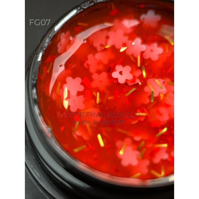 Foil flower gel FG07 (5 мл) Дизайнер - гель з квіточками з фольги Foil flower gel FG07 (5 мл) Дизайнер - гель з квіточками з фольги