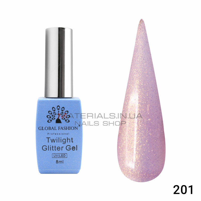 Гель лак Twilight Glitter 8 мл, 201 Гель лак Twilight Glitter 8 мл, 201
