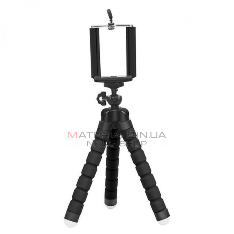 Гибкий мини-штатив тринога трипод для телефона и камеры (осьминог, паук) GoPro экшн камеры 25 см — Black