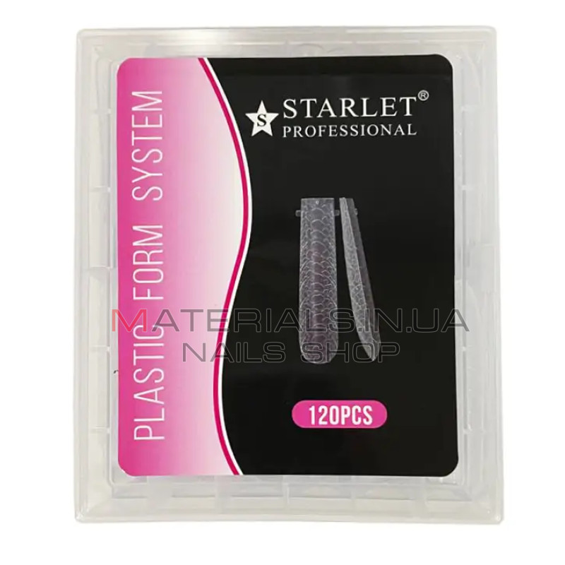 Верхні форми для нарощування нігтів Starlet Professional, 120 шт (квадрат, екстра довгі) зі зміїним
