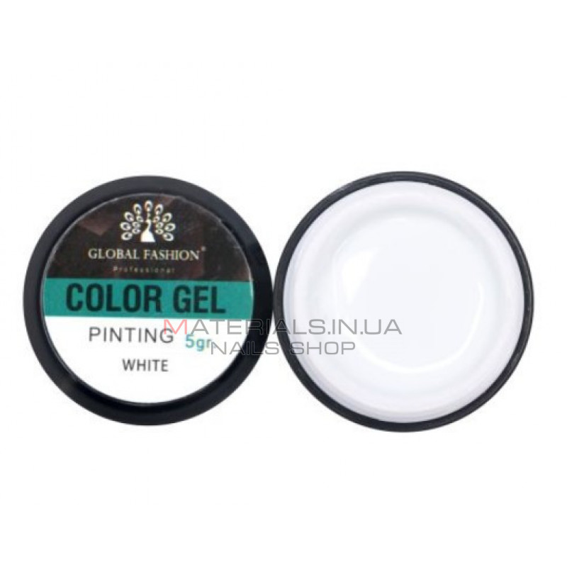 Гель фарба Global 5 ml білий 1шт K14