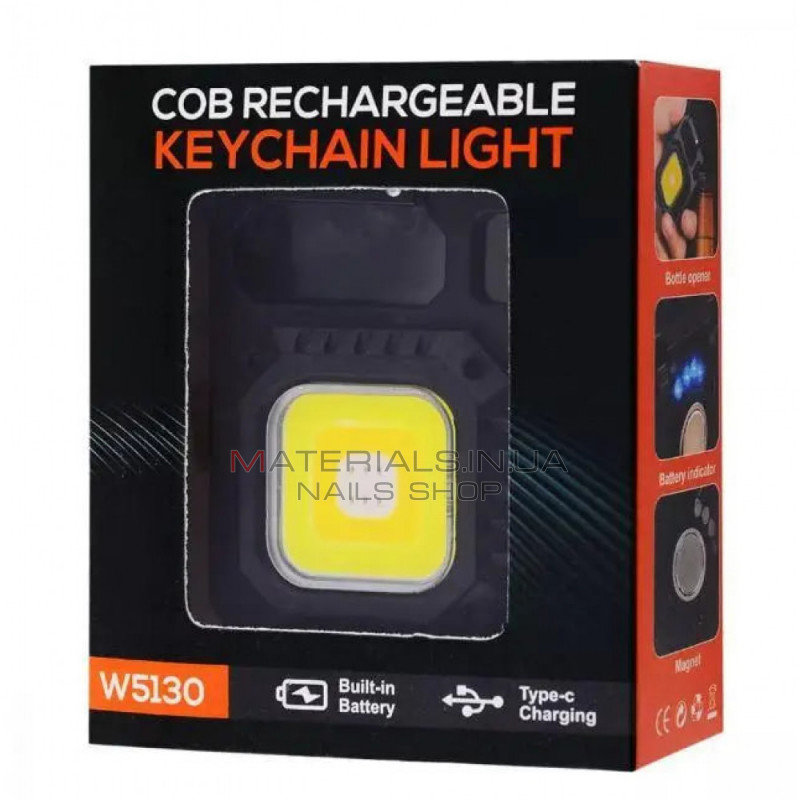 Аккумуляторный LED фонарик W5130 с Type-C (7 режимов, карабин, магнит)
