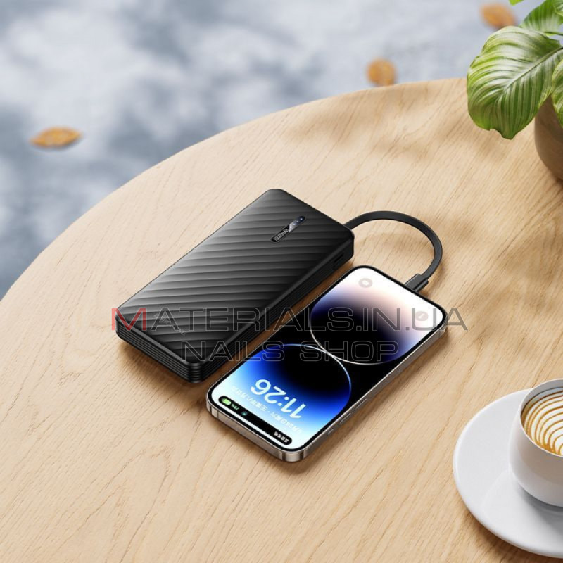 Power Bank Borofone BJ84, 10000 мА·год, вбудовані кабелі