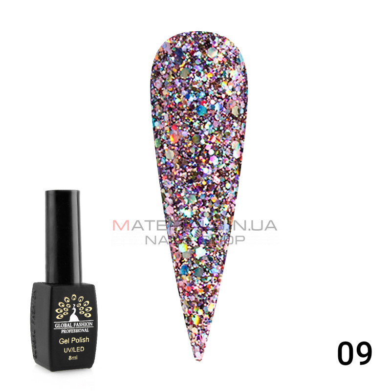 Гель лак Diamond Ball Global Fashion 8 мл, 009 Гель лак Diamond Ball Global Fashion 8 мл, 009