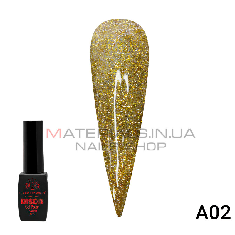 Гель лак Disco Gel Polish, Global Fashion, светоотражающий, 8 мл A02
