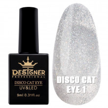 Светоотражающий гель-лак Disco Cat Eye №1, 9 мл., Дизайнер (Кошачий глаз)
