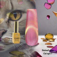 Гель лак кошачий глаз витражный 8 мл, Stained glass cat eyes 01