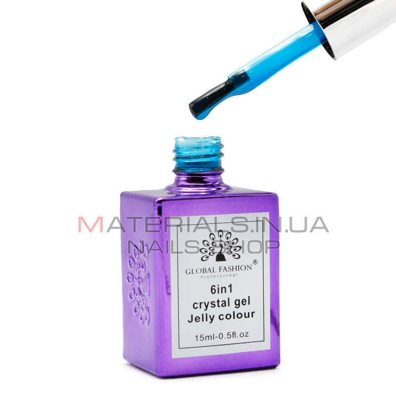 Гель для нарощування 6 in 1 crystal gel jelly colour, 15 мл, 6604