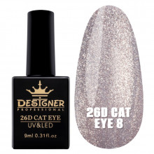 Гель-лак 26D Cat Eye №8, 9 мл., Дизайнер (Кошачий глаз)